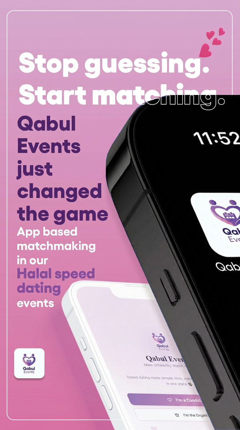 Qabul Events app preview poster